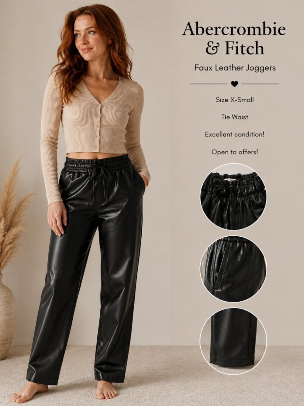 Abercrombie & Fitch Faux Leather Pant | Size XS